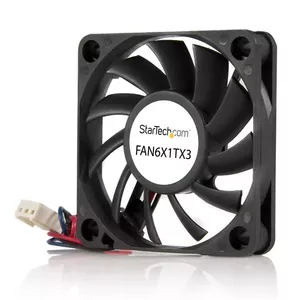 StarTech.com FAN6X1TX3 Datora dzesēšanas sistēma Datora korpusam Ventilators 6 cm Melns