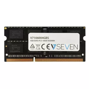 V7 V7106004GBS atmiņas modulis 4 GB 1 x 4 GB DDR3 1333 MHz