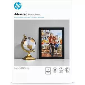 HP uzlabots glancēts foto papīrs-25 lapas/A4/210 x 297 mm