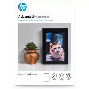 HP Фотобумага с улучшенными характеристиками, глянцевая, 250 г/m2, 101 x 152 мм (10 x 15 см), 25 листов