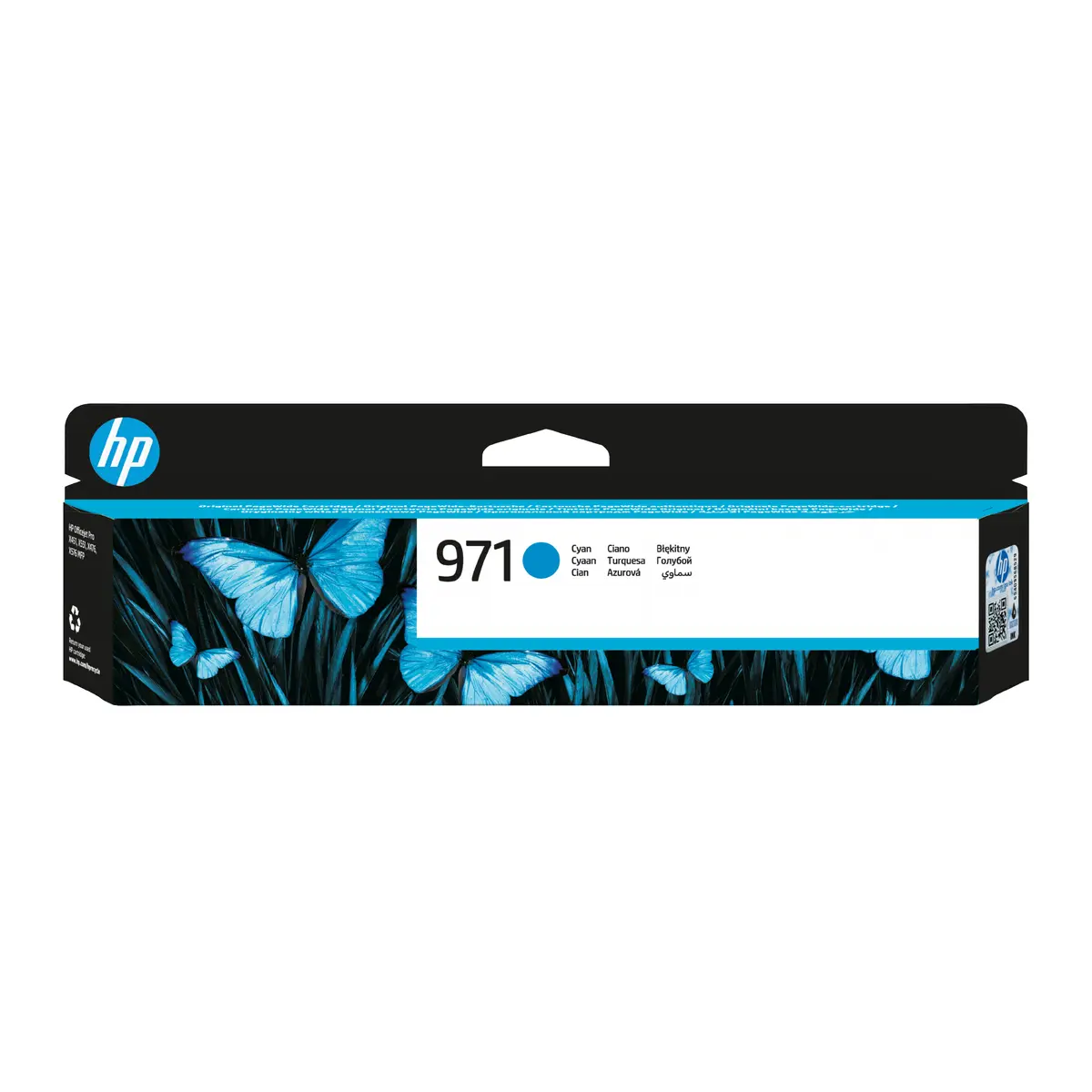 HP 971 ciāna oriģinālā tintes kasetne