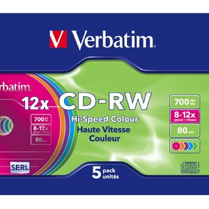 Verbatim CD-RW Colour 12x 700 MB 5 pcs