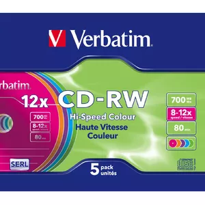 CD-RW Verbatim Colour 12x 700 MB 5 pc(s)