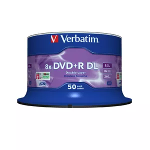 Verbatim DVD+R Double Layer 8x Matt Silver 50pk Spindle 8,5 GB DVD+R DL 50 pcs