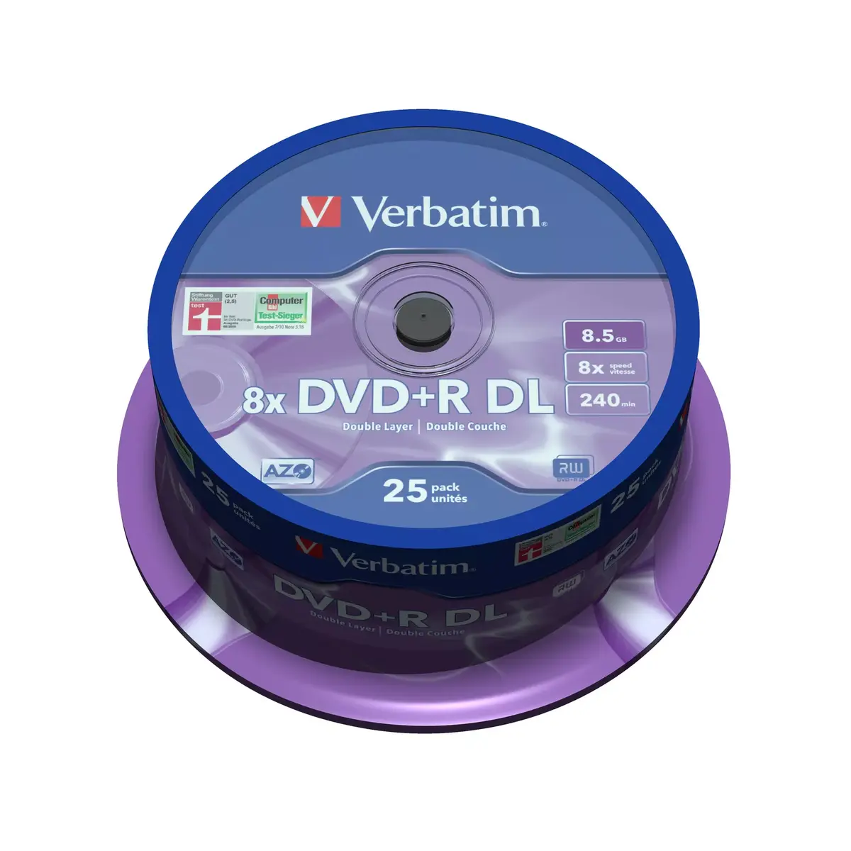 DVD+R DL Verbatim 8x Matt Silver 25pk Spindle Photo 2