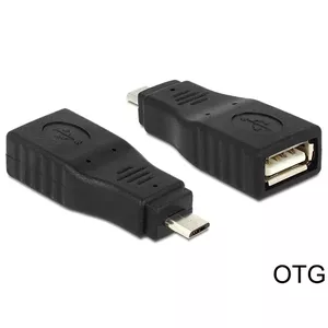 DeLOCK 65549 kabeļu spraudņu pāreja Micro USB2.0-B USB2.0-A Melns