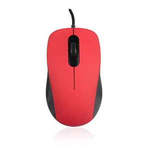 Vadu pele Office MODECOM MC-M10S — ambidikstrāla, optiskā 1000 DPI, USB Type-A, 3 pogas, sarkana