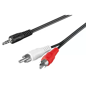 Audio kabelis TECHLY 3,5 mm vīrietis — 2×RCA vīrietis, 0,5 m, melns