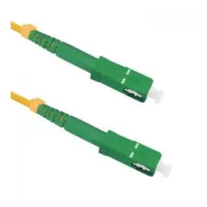 Fiber optic cable QOLTEC 54283 — 3 m, SC–SC connectors, 9 µm core, green/yellow