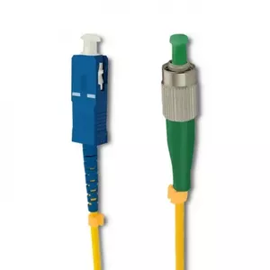 Fibre optic cable QOLTEC 54305, single-mode G.652D, 15 m, SC to FC, yellow