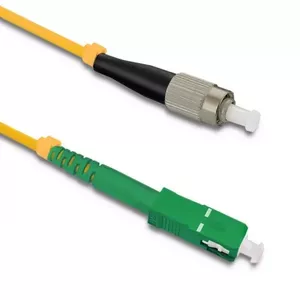 Fibre optic cable QOLTEC 54312, G.652D single-mode, 15 m, SC–FC, yellow