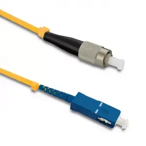 Fibre optic cable QOLTEC 54322, G.652D single-mode, 50 m, SC–FC, yellow