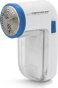 Fabric shaver ESPERANZA Flossy ECS004 — handheld lint remover, white-blue, battery-operated
