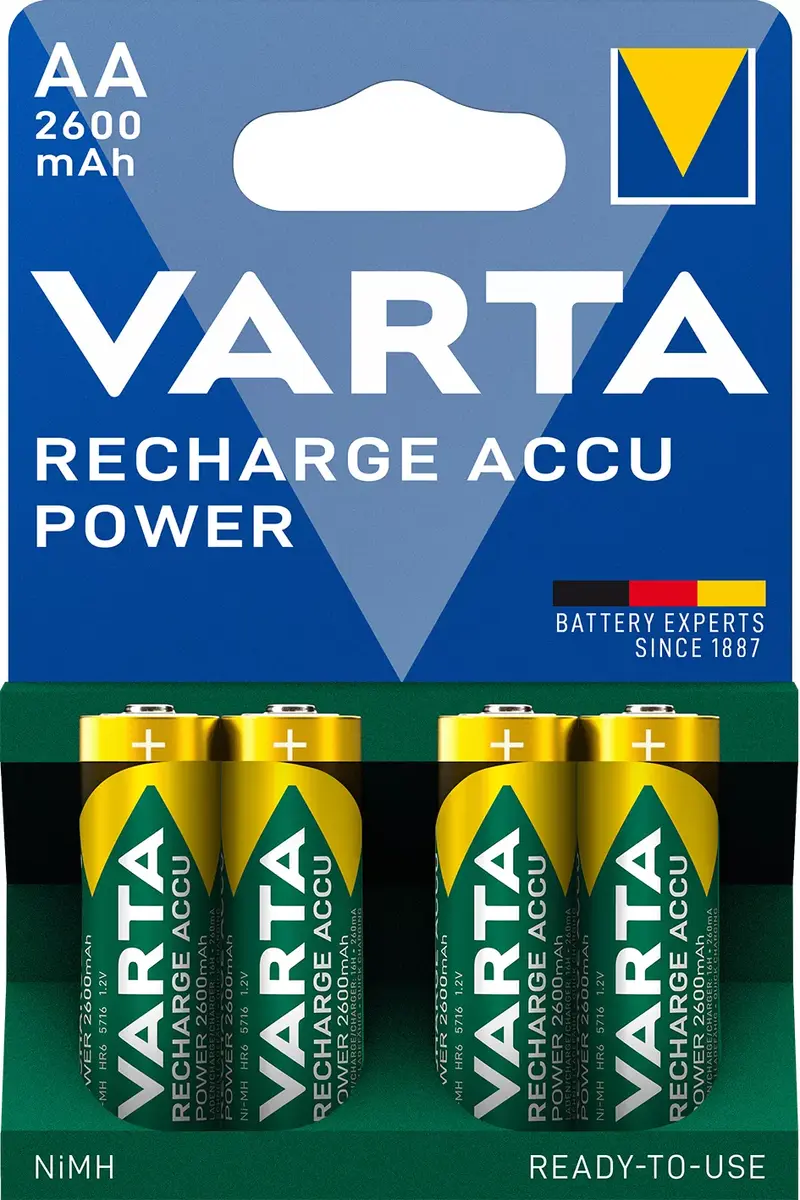 Varta AA NiMH 1,2V 2600mAh uzlādējami 4 gab. Photo 2
