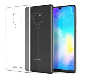 Phone silicone cover Tellur for Huawei Mate 20 — transparent, slim protective case