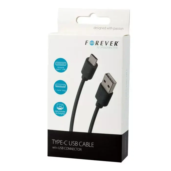 Forever USB uz USB‑C kabelis 1 m 1 A Photo 2