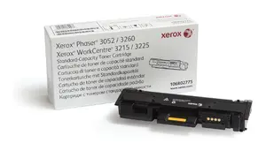 Xerox melnā standarta ietilpības tonera kasetne 106R02775 Phaser 3052, 3260 un WorkCentre 3215, 3225 printeriem ar 1500 lappušu resursetu