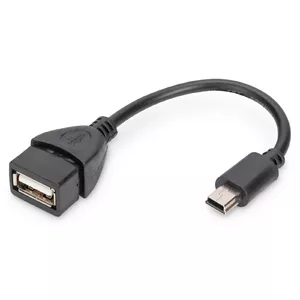 Digitus USB 2.0 OTG 0.2m USB kabelis 0,2 m Mini-USB B USB A Melns