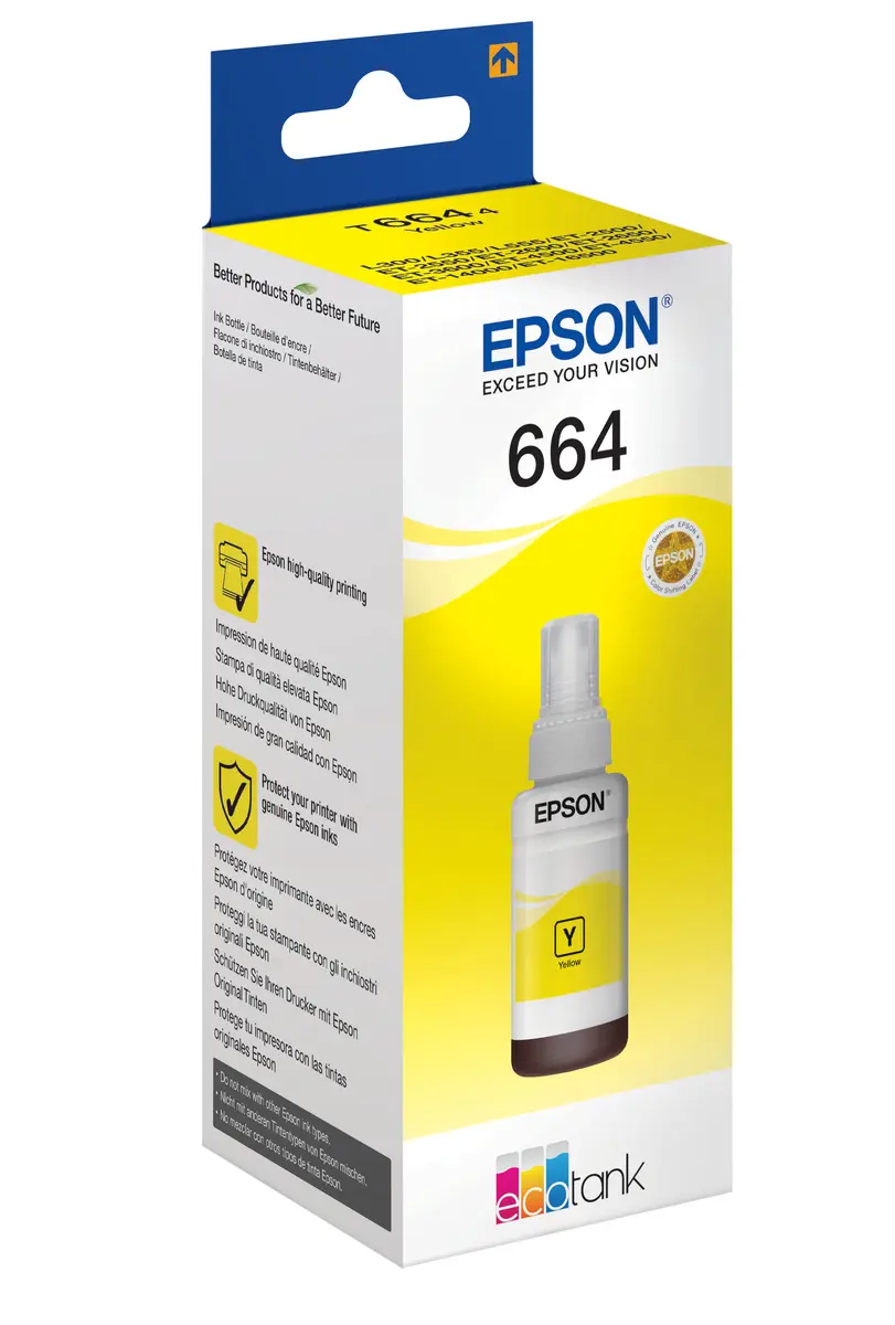 Epson 664 EcoTank dzeltena tintes pudele