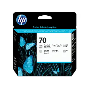 HP 70 Photo Black and Light Gray DesignJet Printhead C9407A for HP DesignJet Z2100, Z3100, and Z3200 Photo Printer series with thermal inkjet technology