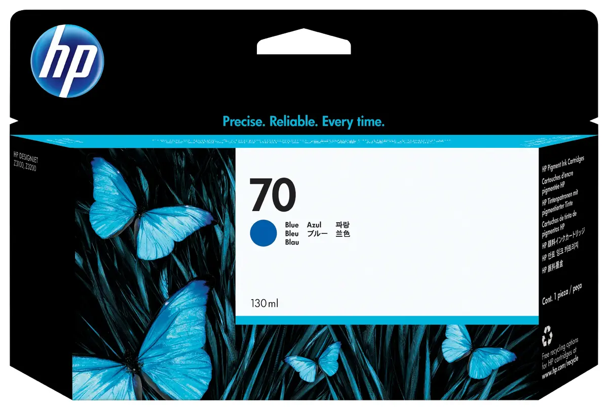 HP 70 Tintes kasetne Zila 130