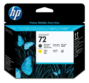 HP 72 Matte Black and Yellow DesignJet Printhead with Thermal Inkjet Technology for HP DesignJet T610, T620, T770, T1100, T1200, T1300, and T2300 Printers