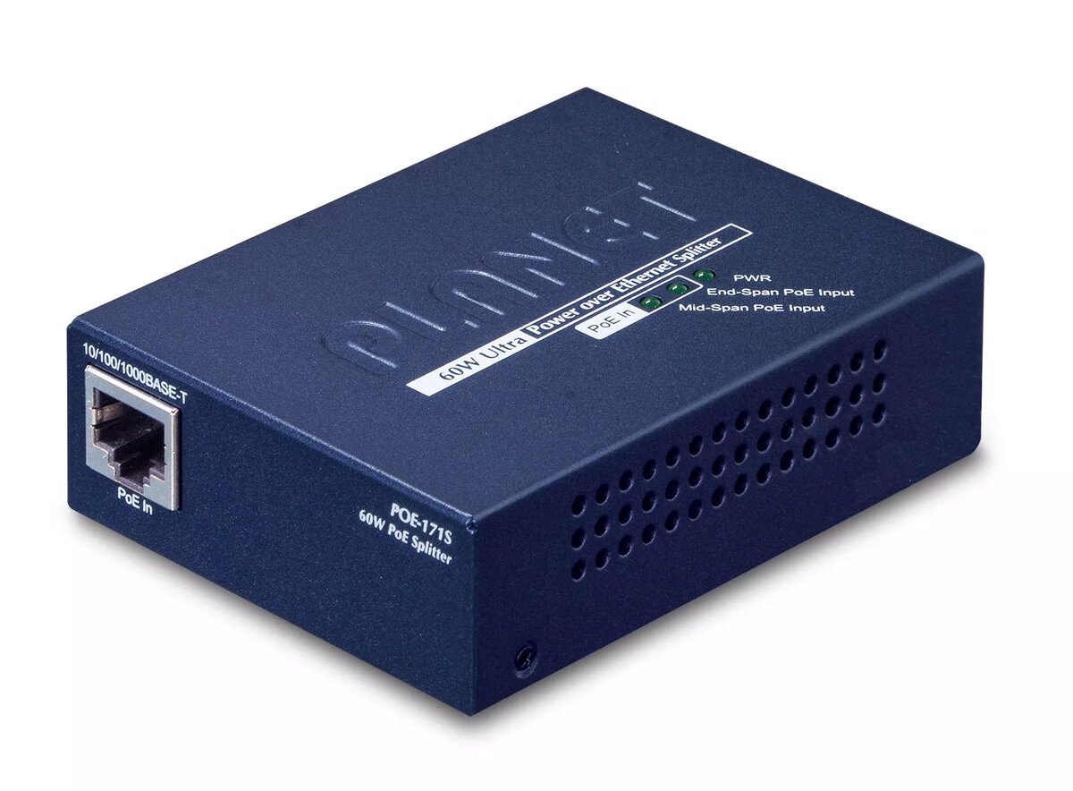 Tīkla sadalītājs PLANET POE-171S zils Power