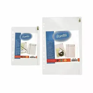 A4 Punched Slide-Zipper Pockets Bantex 10 pcs/pack — punched for ring binders, transparent