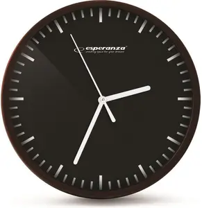 Настенные часы ESPERANZA EHC010K — чёрный дизайн, кварцевый механизм, круглые настенные