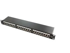 LogiLink NP0048 24-Port Cat6e RJ-45 Black Rack Mount Patch Panel