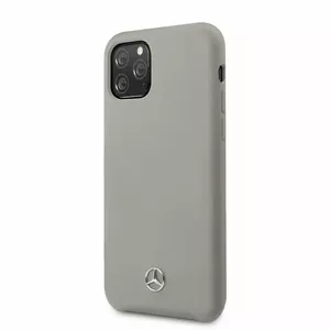 Чехол Mercedes Benz жидкий силикон для iPhone 11 Pro — серый, защитный мягкий корпус