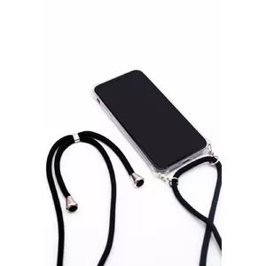 Protective phone case Evelatus for Samsung A70 — Black transparent cover with rope (ESA70CWRB)