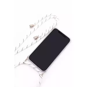 Protective phone case Evelatus for Samsung A70 — transparent with white stripes