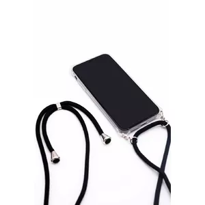 Phone Case Evelatus for Samsung A40s — Black Transparent with Rope