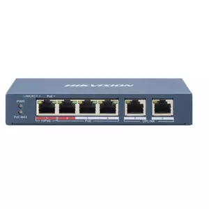 Hikvision DS-3E0106HP-E network switch Unmanaged Fast Ethernet (10/100) Power over Ethernet (PoE) Blue