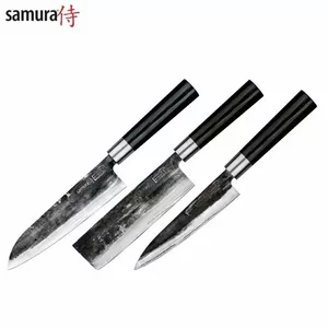 Samura SUPER 5 Knife Set SP5-0220 - Utility 162mm, Nakiri 168mm, Santoku 182mm AUS-10 60 HRC 5-Layer Damascus Steel