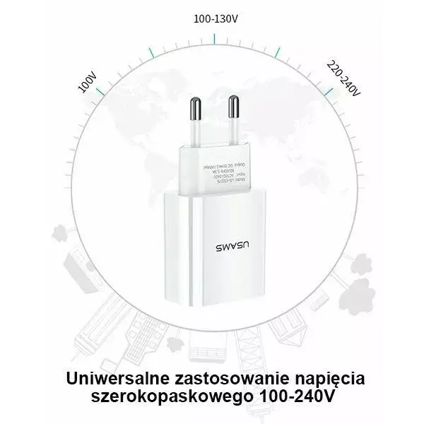 Lādētājs usams T18 1xUSB 2.1A Photo 3