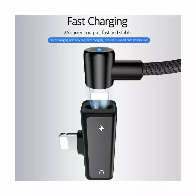 Usams US-SJ270 Dual Lightning Adapter - Black Photo 3
