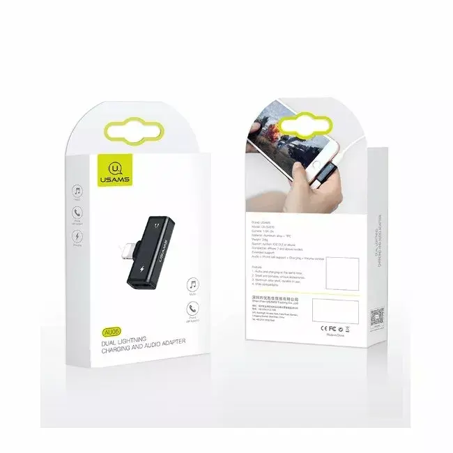 Usams US-SJ270 Dual Lightning Adapter - Black Photo 6