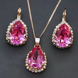 Komplekts "Debesu Piliens III (Rose)" ar Swarovski™ kristāliem
