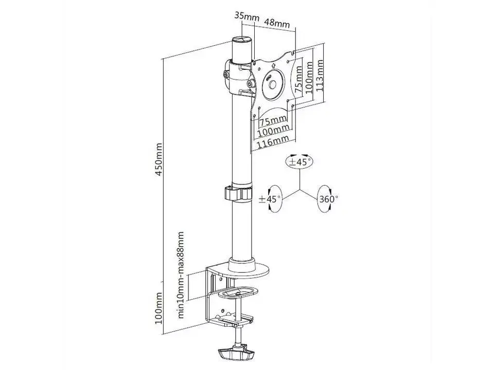 Galda stiprinājums Multibrackets M Deskmount Basic Single Photo 21