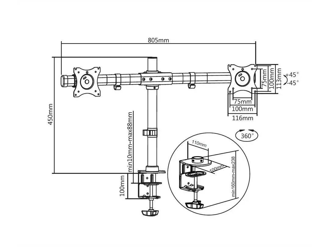 Deskmount Basic Dual Multibrackets M Photo 19