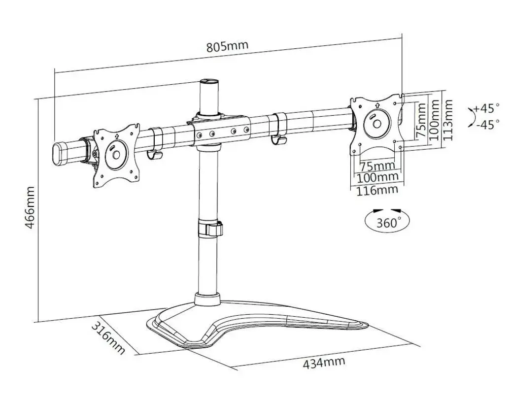 Galda statīvs Multibrackets M Deskstand Basic Dual Photo 19