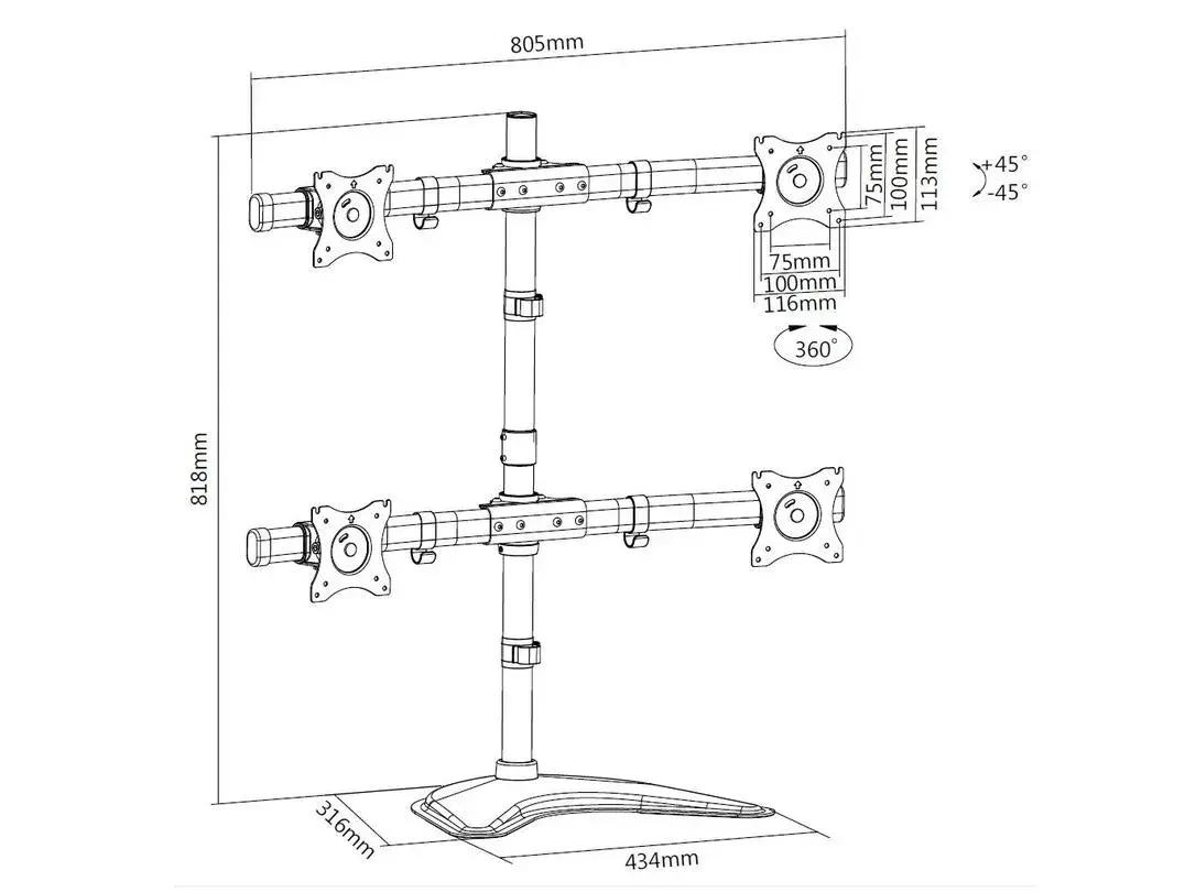 Multibrackets M Deskstand Basic Quad Photo 19