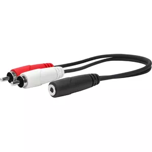 Аудиокабель Vivolink PROMJFRCAM0.2 0.2м 3.5мм 2xRCA Черный