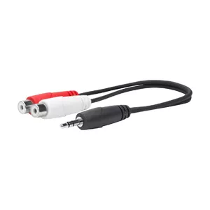 Аудиокабель Vivolink PROMJMRCAF0.2 0.2м 2xRCA 3.5мм Черный