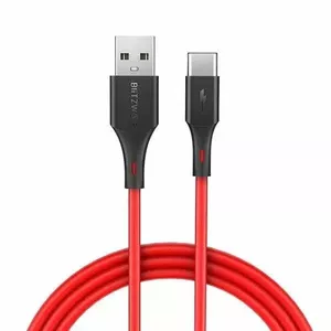 Piegādes kabelis BlitzWolf BW-TC15 (USB - USB tipa C ; 1,8 m; sarkana krāsa)