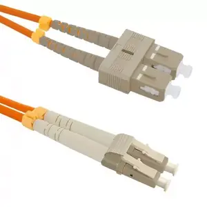 Fiber optic patch cable QOLTEC 54039 — 1 m, OM2, SC to LC, full duplex, orange