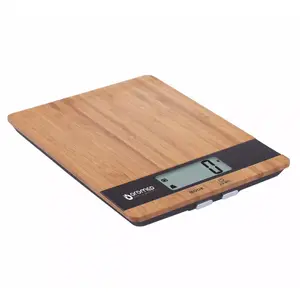Kitchen weighing scale ORO‑MED (wood color) — mechanical/compact design, countertop use