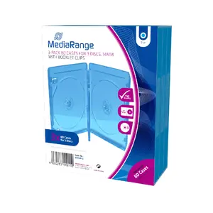 Blu-ray case MediaRange BOX38-3-30 3 discs Blue Transparent